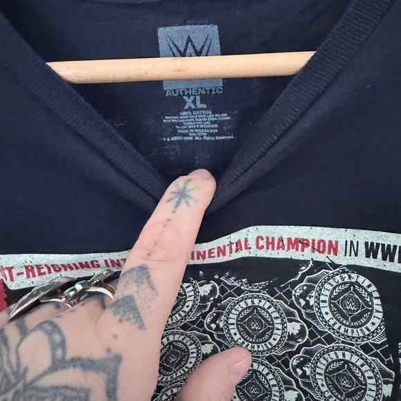 WWE Black Tee with Red and White Graphic - Picture 2 of 2